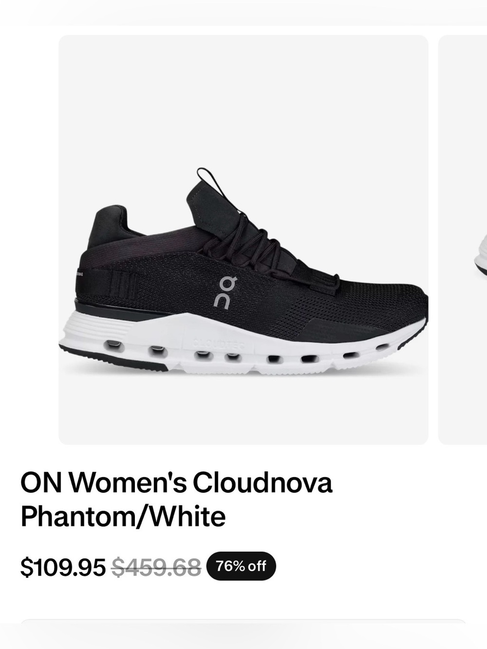ON Women's Cloudnova Phantom/White